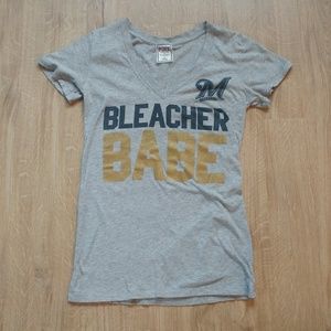 Victoria's Secret PINK Milwaukee Brewers Baseball Short Sleeve Shirt